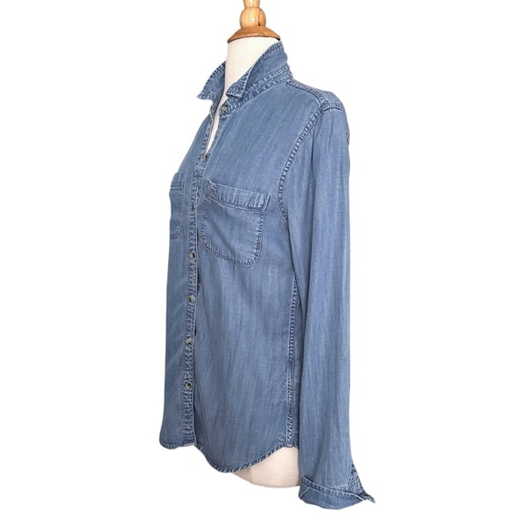 ABERCROMBIE & FITCH Blue Chambray Long Sleeve Button Down Shirt Classic Casual S - Picture 5 of 13